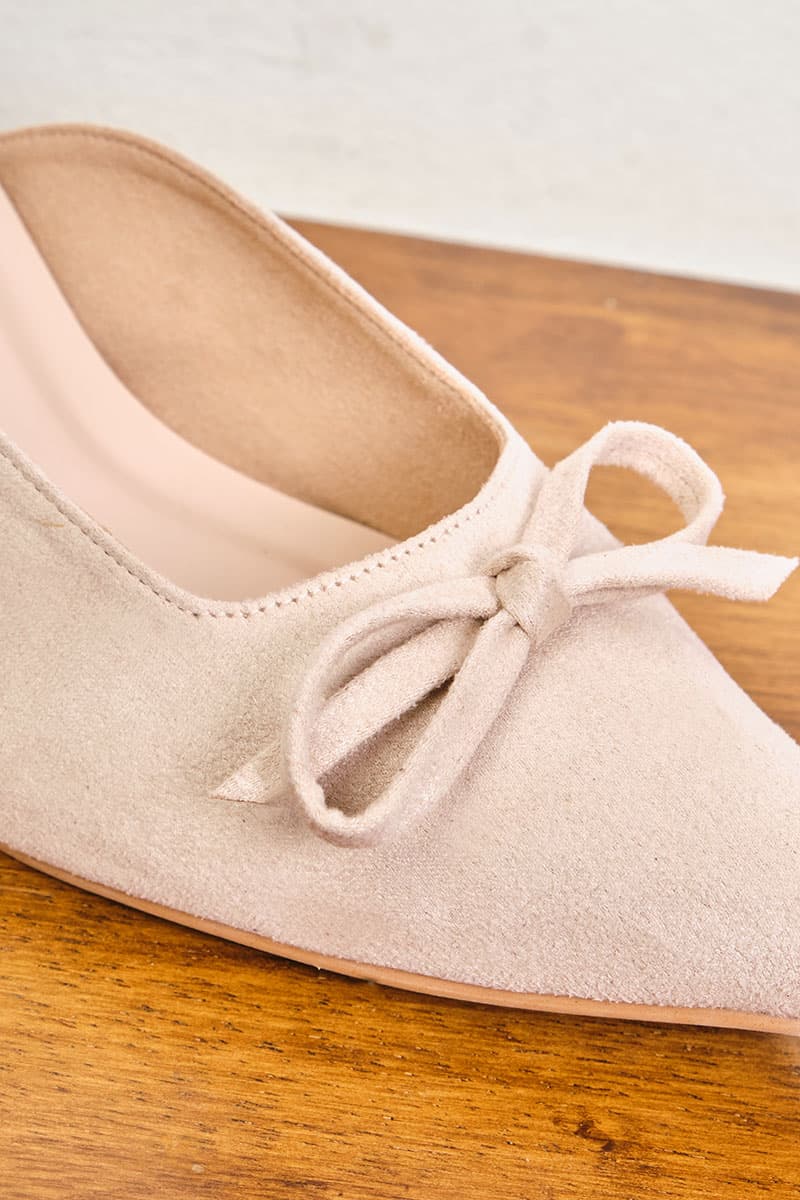 Caley Suede Mule Heels - Nude Pink - Image 8