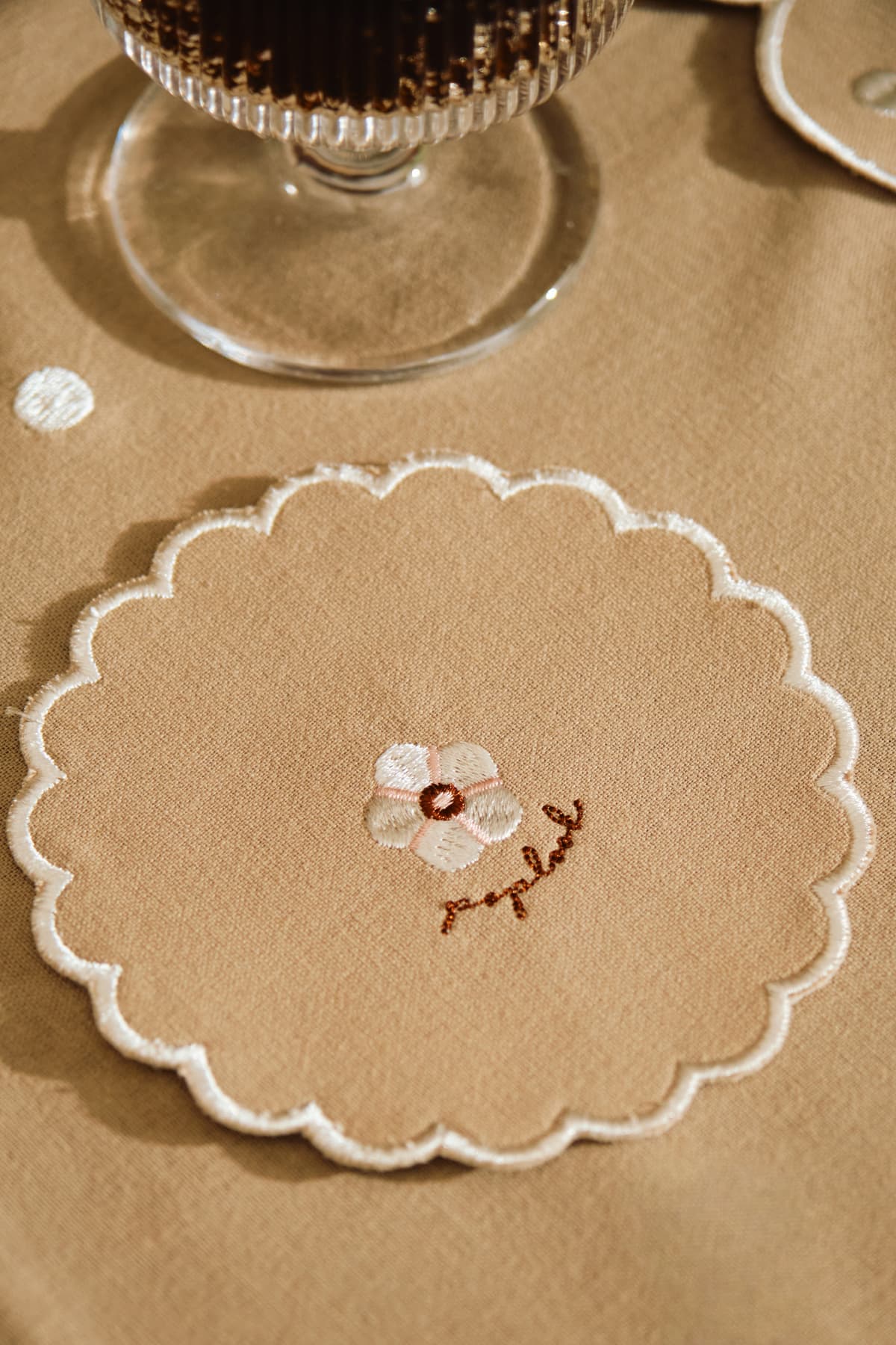 Adina Round Coaster Set - Khaki - Image 3