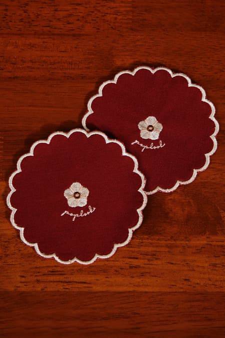 Adina Round Coaster Set - Maroon