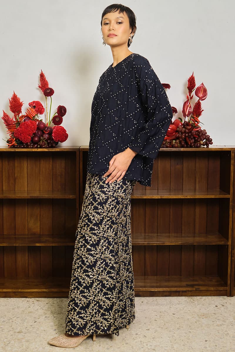 PRE-ORDER COTTON Marindra Blouse & Skirt - Eclipse - Image 3