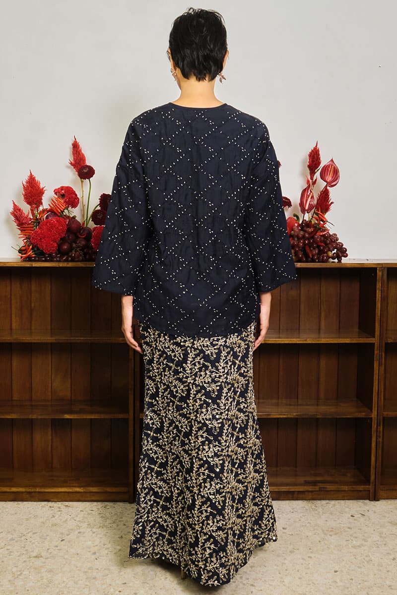 PRE-ORDER COTTON Marindra Blouse & Skirt - Eclipse - Image 4