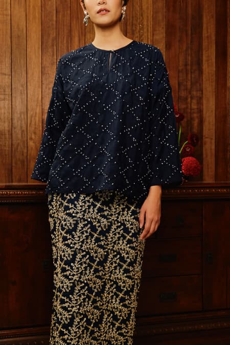 PRE-ORDER COTTON Marindra Blouse & Skirt - Eclipse