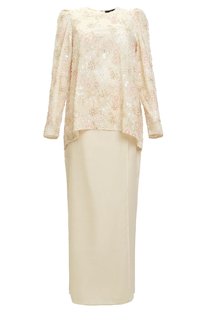 COTTON Qasurinda Blouse & Skirt - Champagne - Image 2
