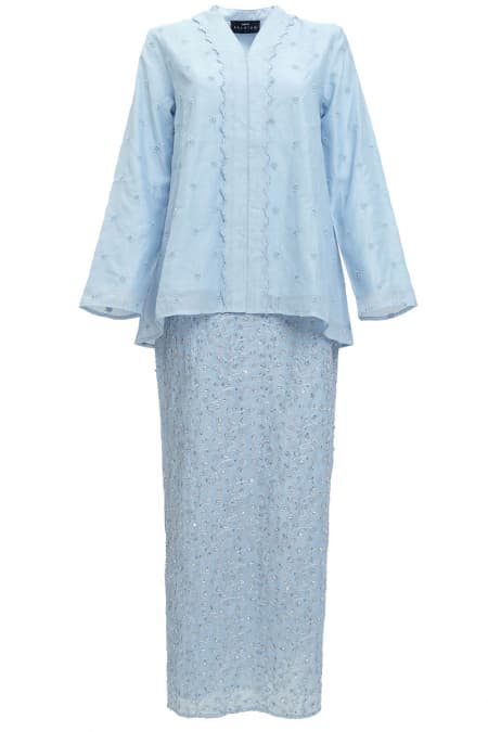 COTTON Ranindra Blouse & Skirt - Powder Blue