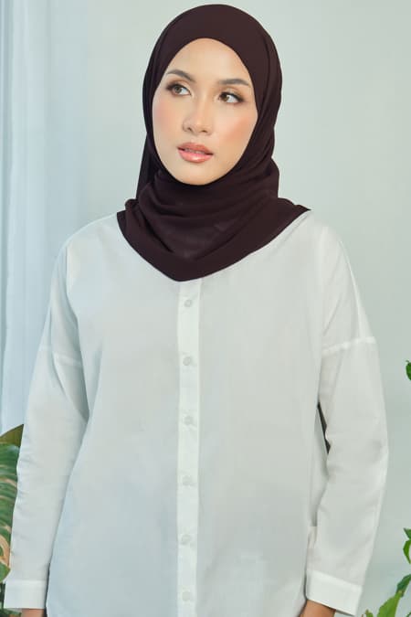 Aida Chiffon Tudung Headscarf - Dark Chestnut