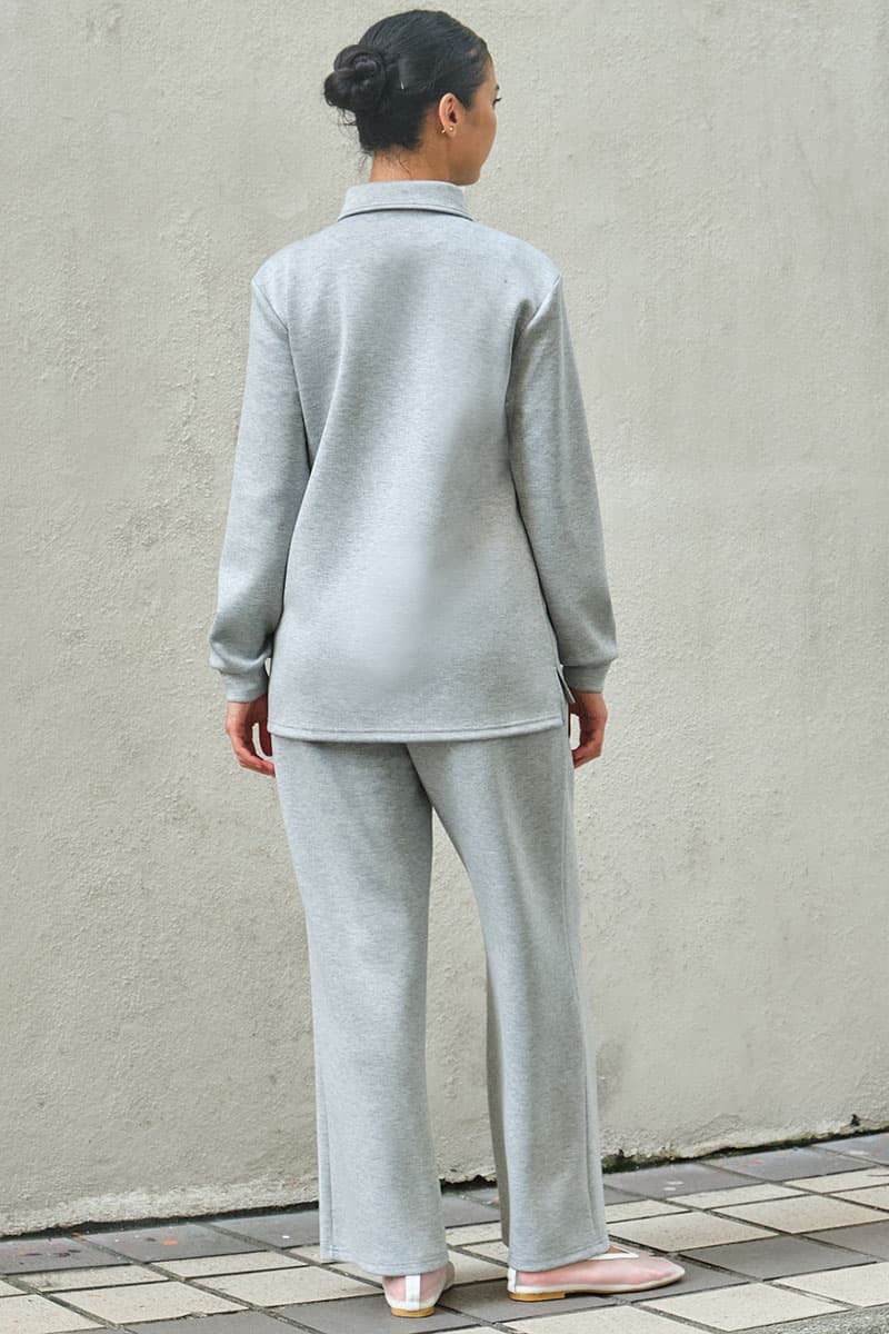 Victor Wide Legged Pants - Heather Grey - Image 4