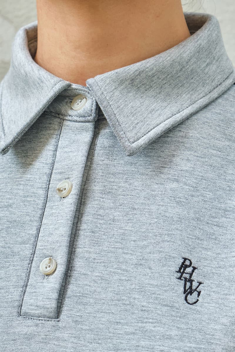 Victor Drop Shoulder Polo Shirt - Heather Grey - Image 5