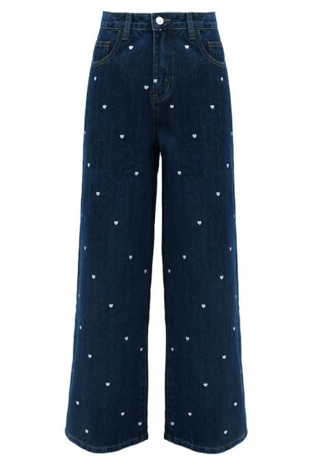 COTTON Alexi Wide-Legged Jeans - Dark Wash