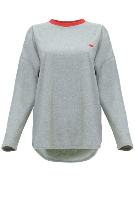 Irina Round Neck Tee - Heather Grey