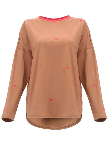 Soffia Round Neck Tee - Brownie