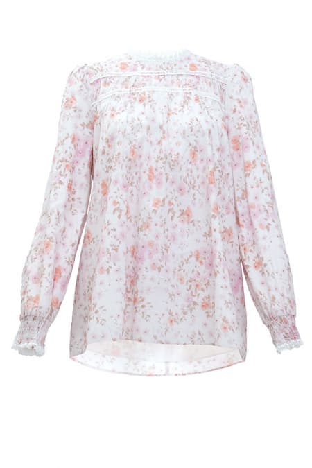 Daytona Flared Blouse - Pink Floral