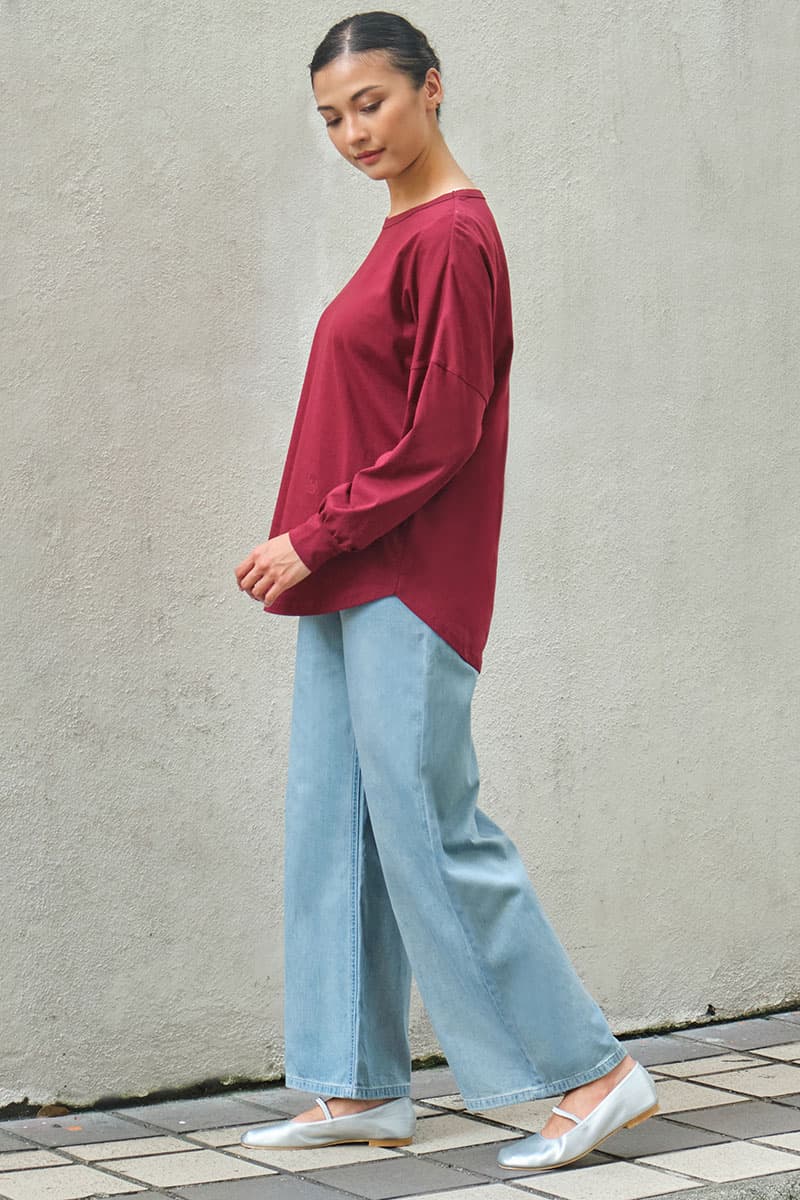 Kirsi Drop Shoulder Sweater 3.0 - Deep Rosewood - Image 3