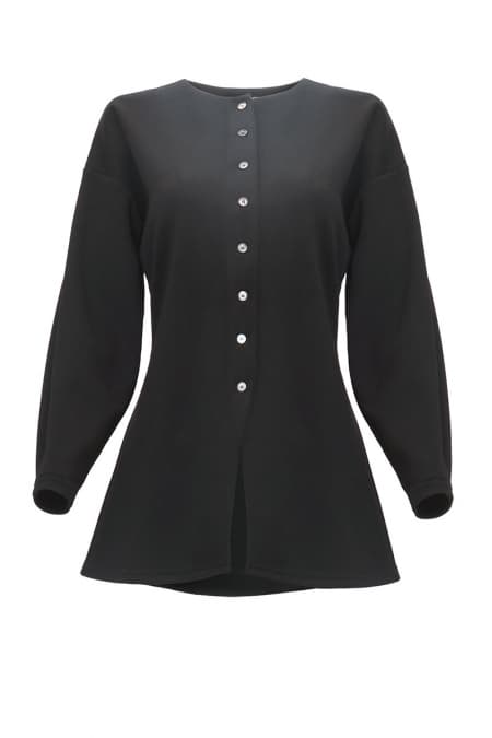 Elm Front Button Blouse - Black