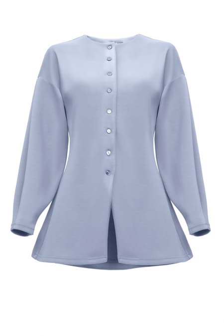 Elm Front Button Blouse - Blue Bell
