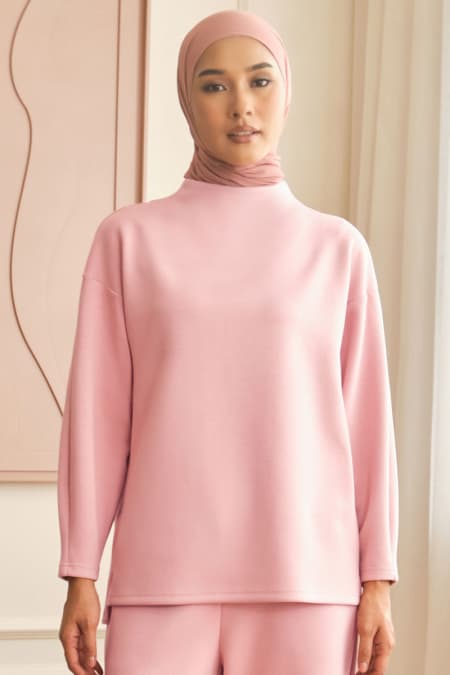 Denali High Neck Blouse 2.0 - Primrose Pink