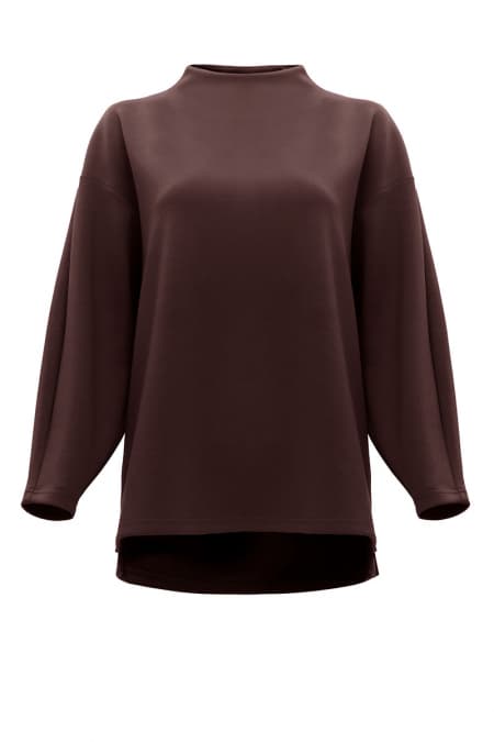 Denali High Neck Blouse 2.0 - Dark Chestnut