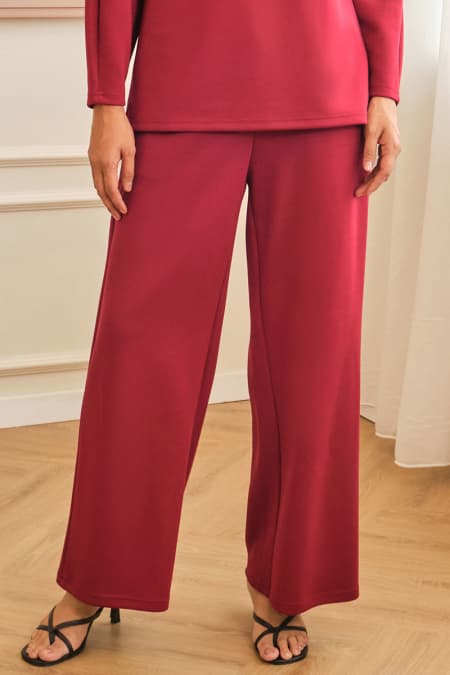 Canyon Wide Legged Pants - Deep Red