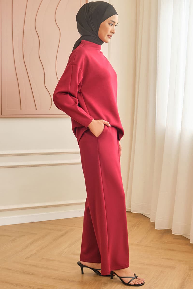 Canyon Wide Legged Pants - Deep Red - Image 3