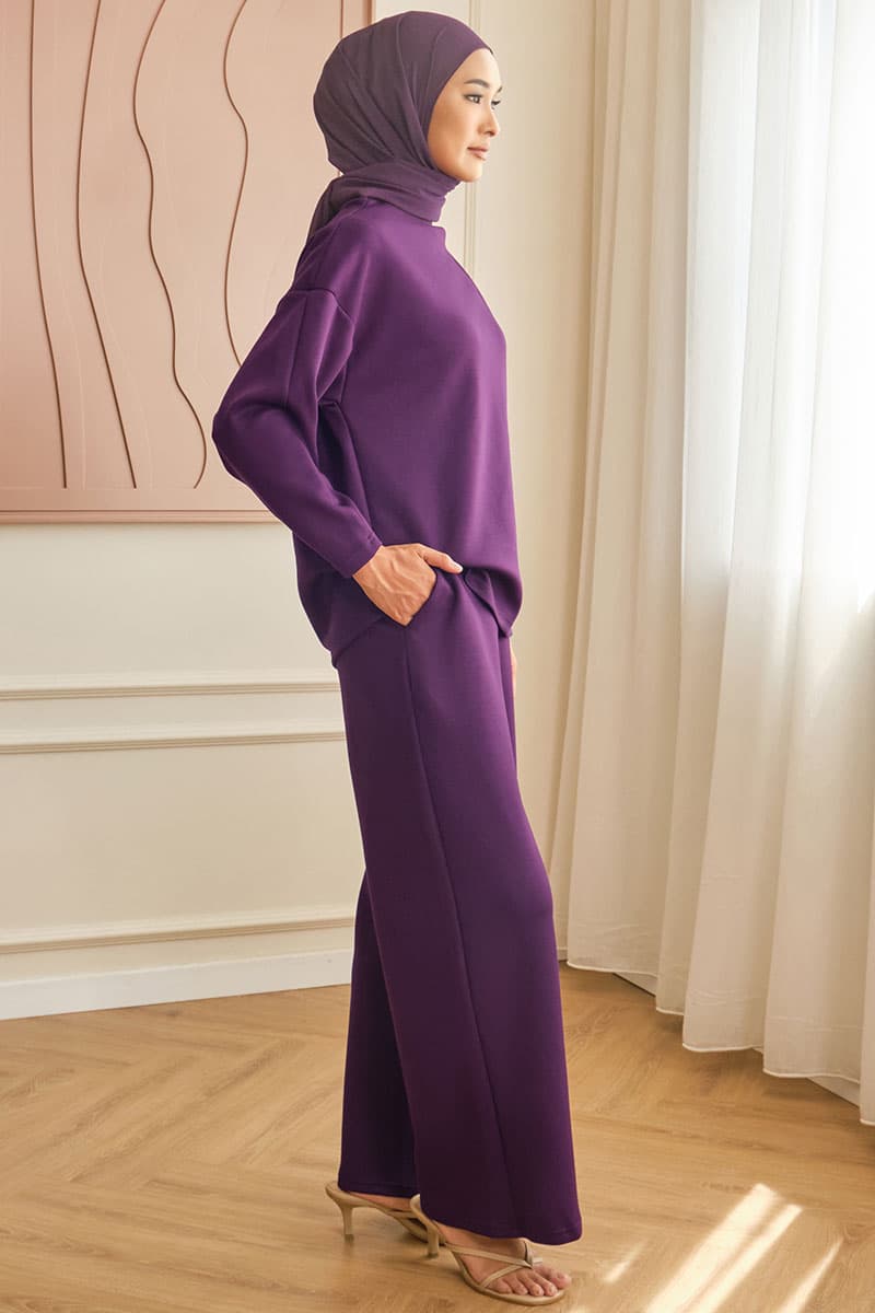 Canyon Wide Legged Pants - Eggplant - Image 3