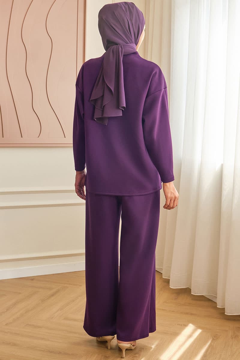 Canyon Wide Legged Pants - Eggplant - Image 4
