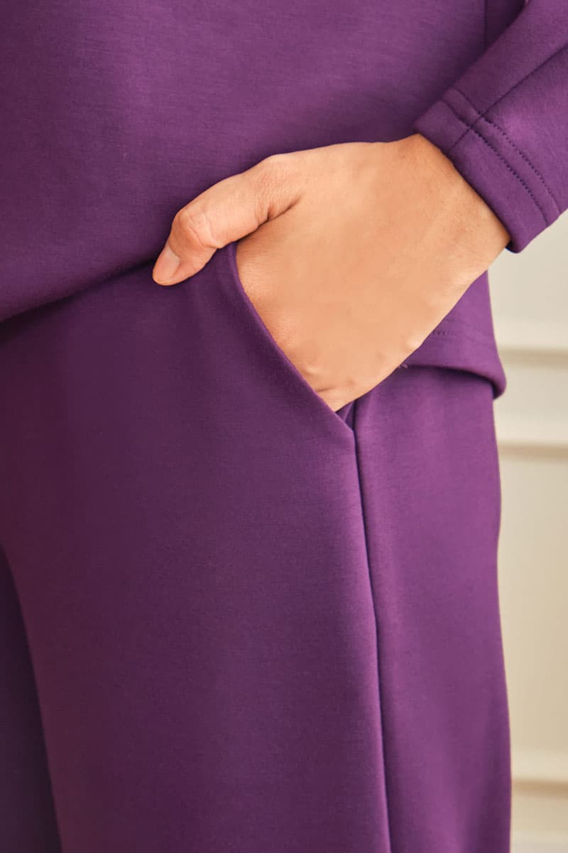 Canyon Wide Legged Pants - Eggplant - Image 5
