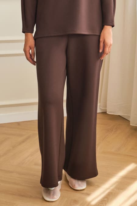 Canyon Wide Legged Pants - Dark Chestnut