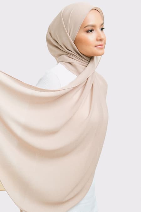 Aida Chiffon Tudung Headscarf - Light Beige