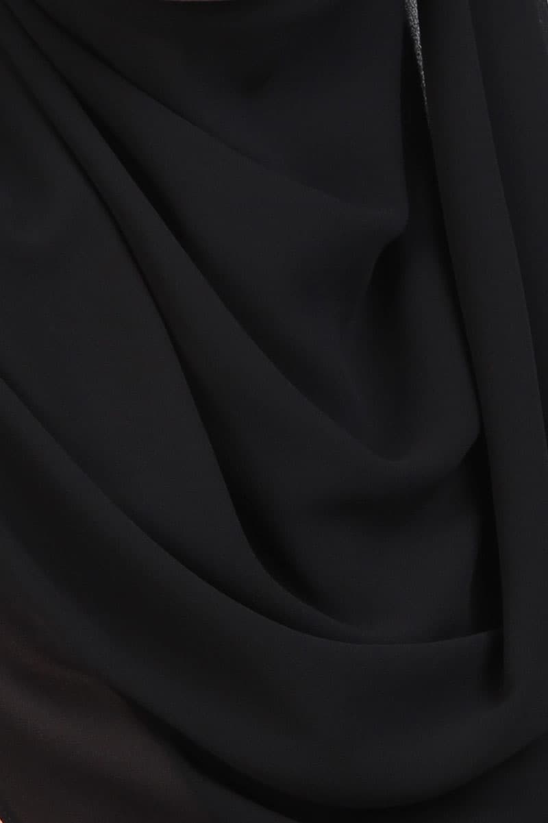 Aida Chiffon Tudung Headscarf - Black - Image 3
