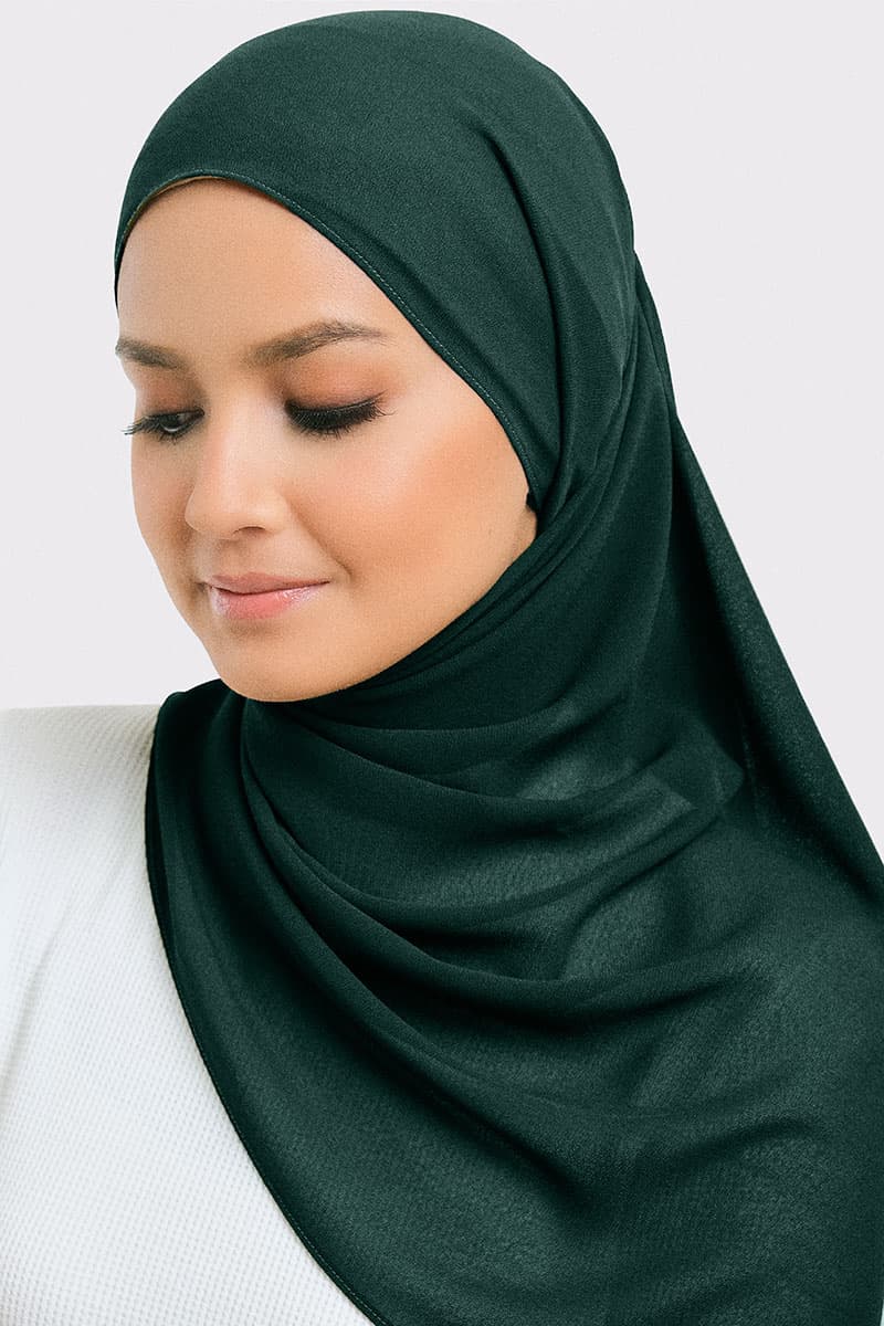 Aida Chiffon Tudung Headscarf - Dark Green - Image 2