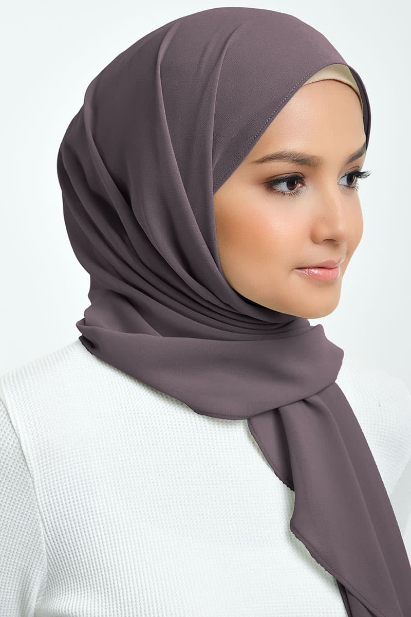Aida Chiffon Tudung Headscarf - Grey - Image 2