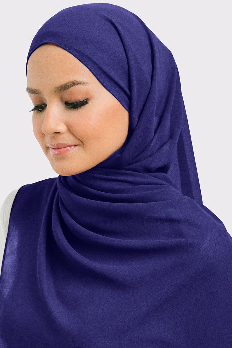 Aida Chiffon Tudung Headscarf - Ultramarine - Image 2