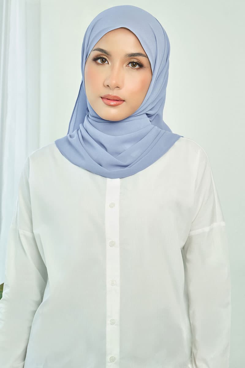 Aida Chiffon Tudung Headscarf - Blue Bell - Image 1