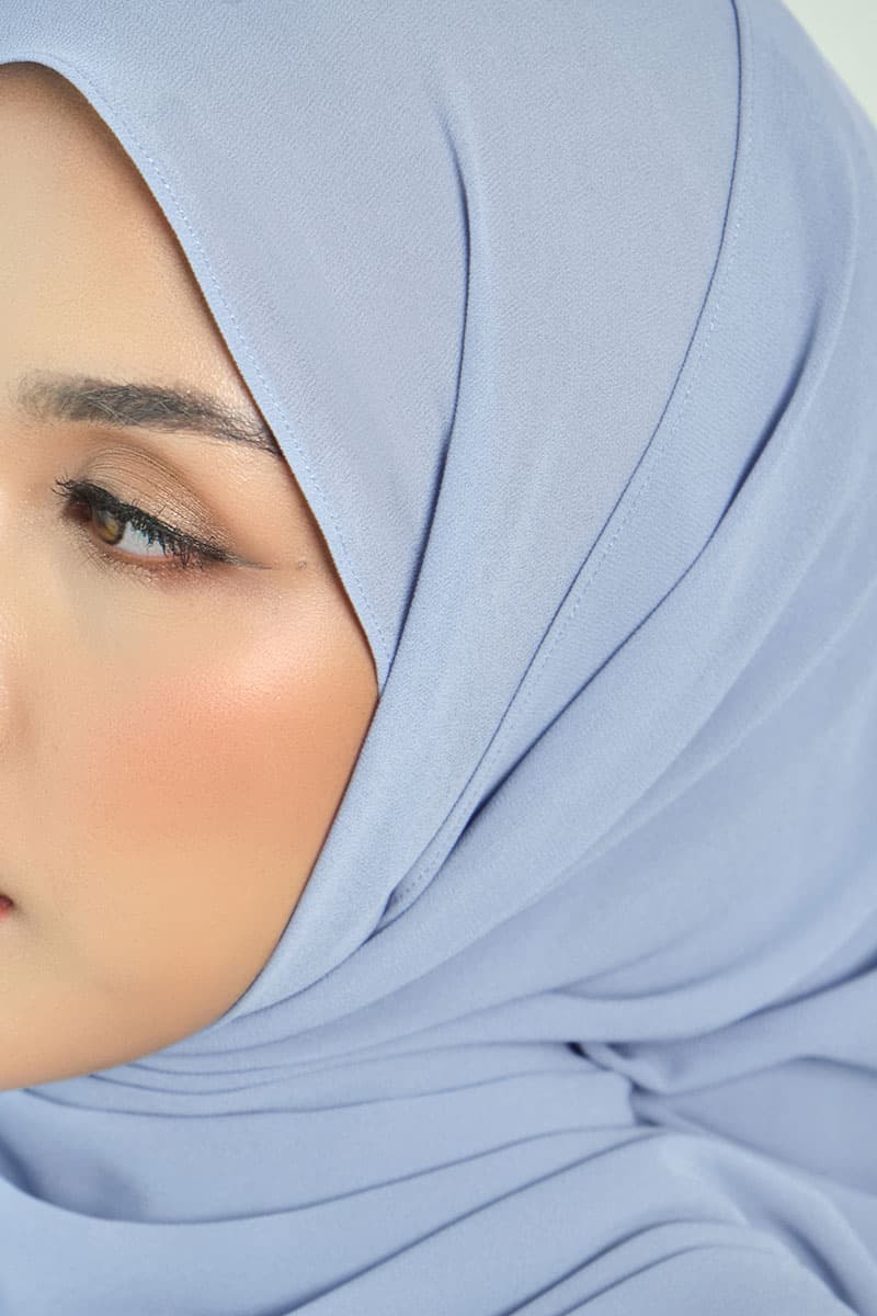 Aida Chiffon Tudung Headscarf - Blue Bell - Image 3