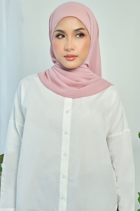 Aida Chiffon Tudung Headscarf - Primrose Pink