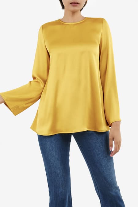 Jalina Flared Blouse - Mustard