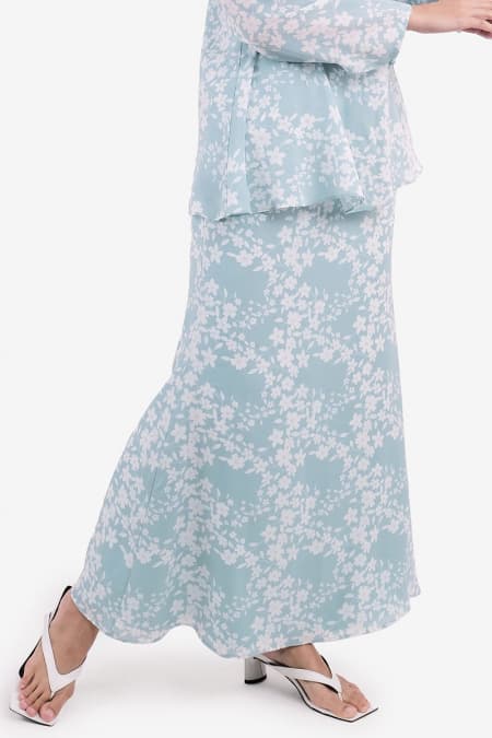 Eliya Mermaid Skirt - Sky Floral