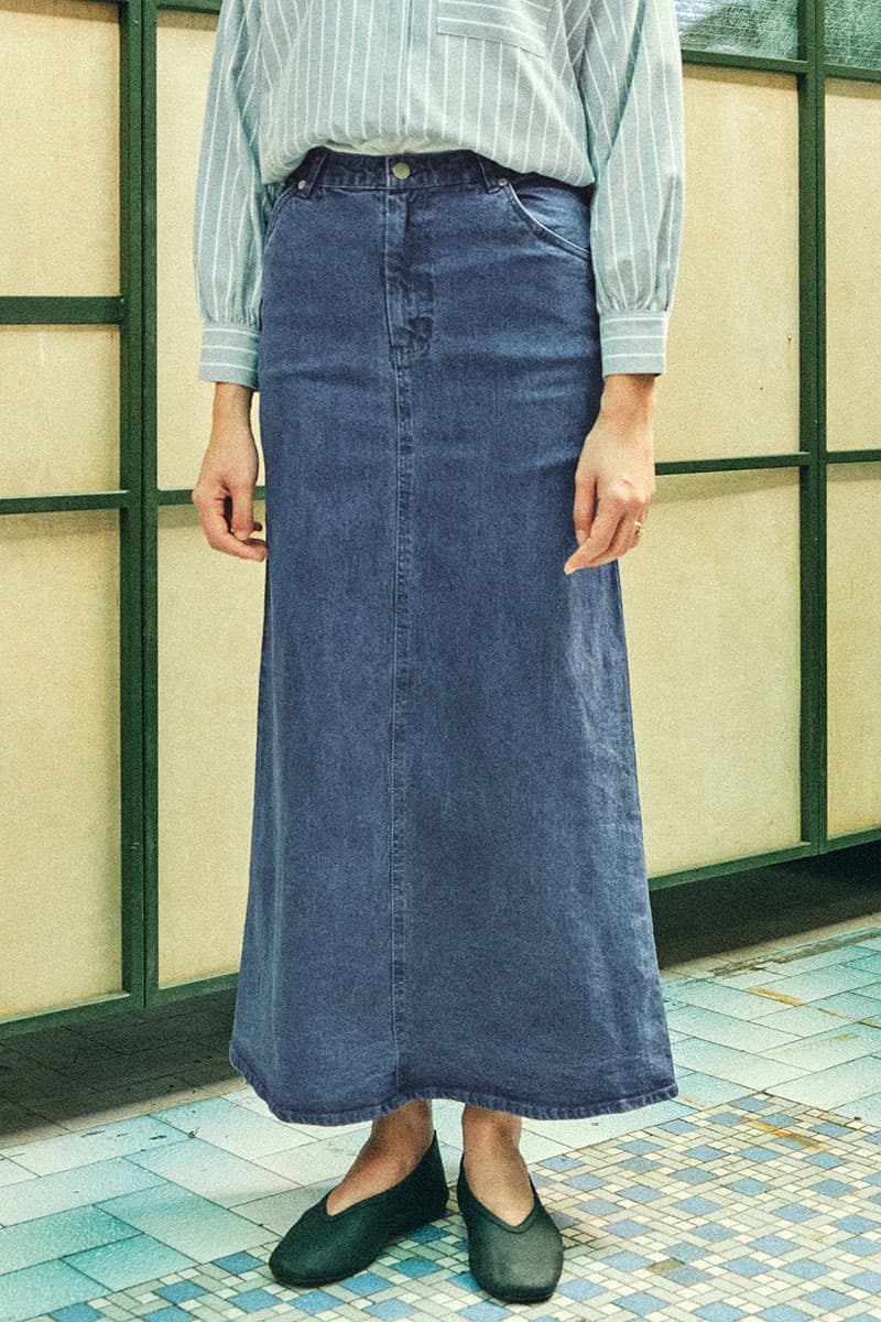 COTTON Reyyan A-line Denim Skirt 2.0 - Medium Wash - Image 1