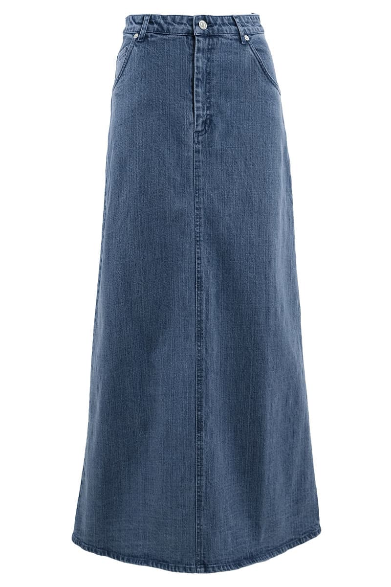 COTTON Reyyan A-line Denim Skirt 2.0 - Medium Wash - Image 2
