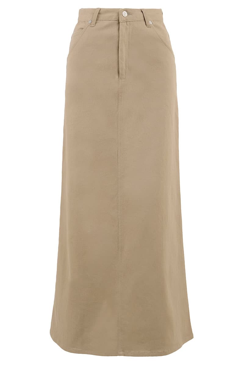 COTTON Reyyan A-line Denim Skirt 2.0 - Beige - Image 2