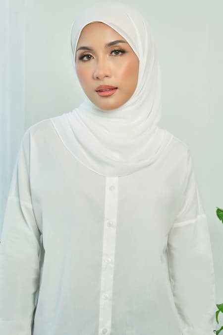 Aida Chiffon Tudung Headscarf - Off White
