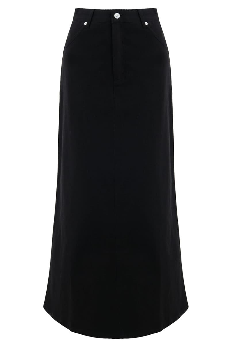 COTTON Reyyan A-line Denim Skirt 2.0 - Black - Image 2