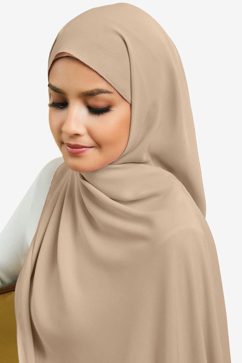 Janie Eyelash Headscarf - Coffee - Image 2