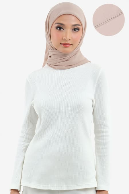 Kalia Bawal Eyelash Headscarf - Sand
