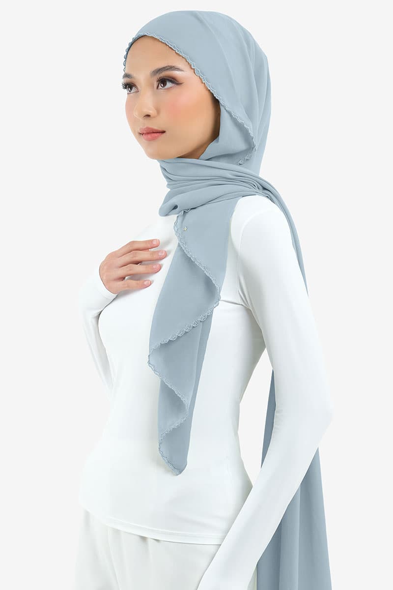 Aisyah Scallop Headscarf - Blue Fog - Image 2