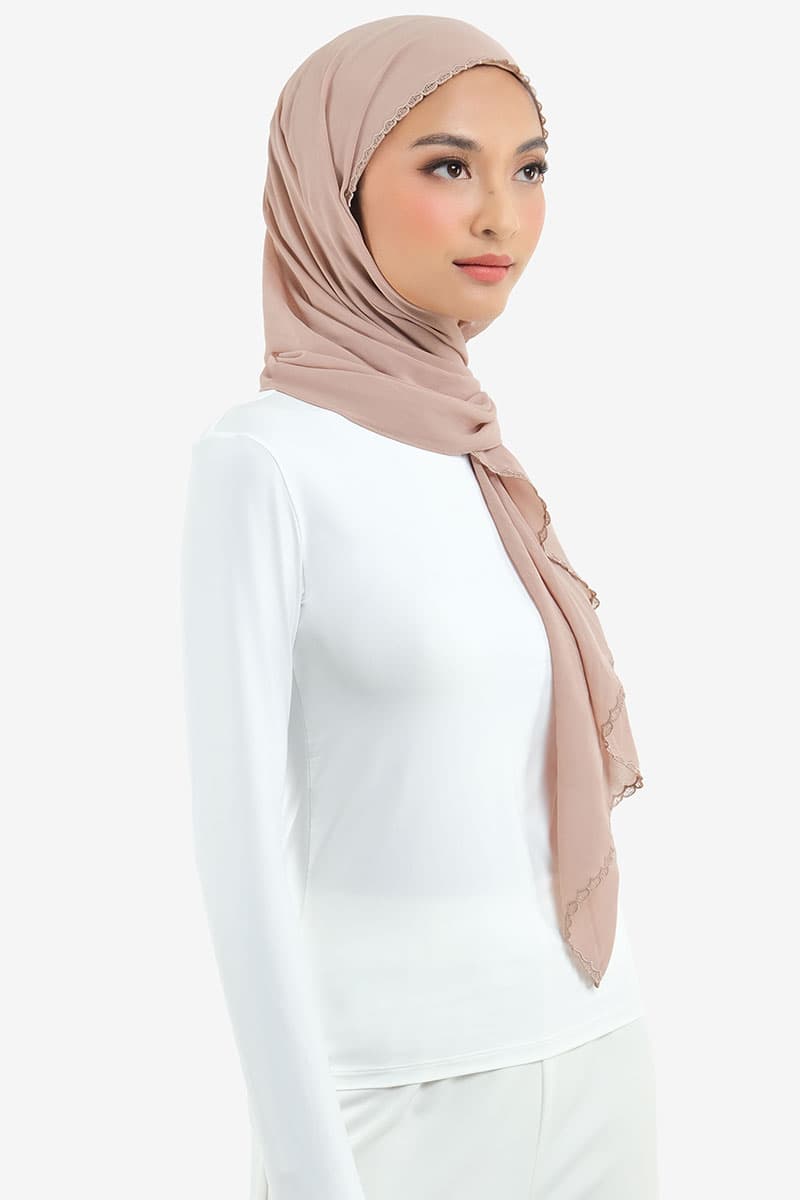Aisyah Scallop Headscarf - Sand - Image 2