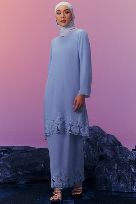 Manika Blouse & Skirt - Blue Bell