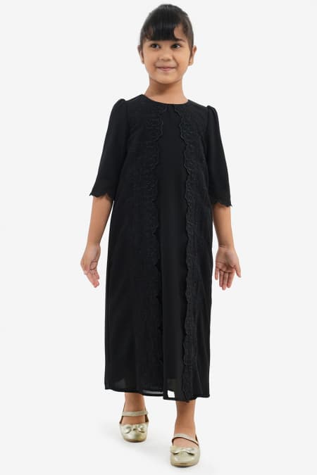 KIDS Keladen Flared Dress - Black