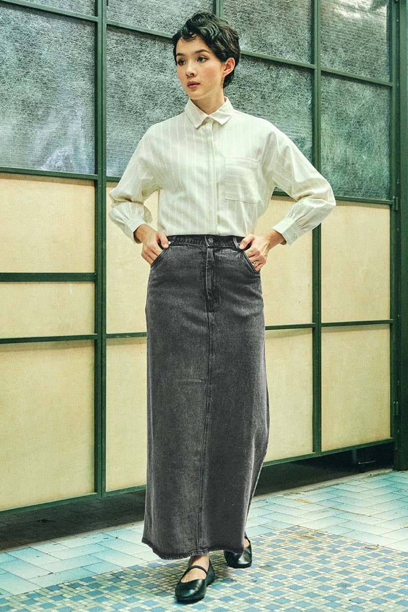 COTTON Reyyan A-line Denim Skirt 2.0 - Black Acid Wash - Image 3