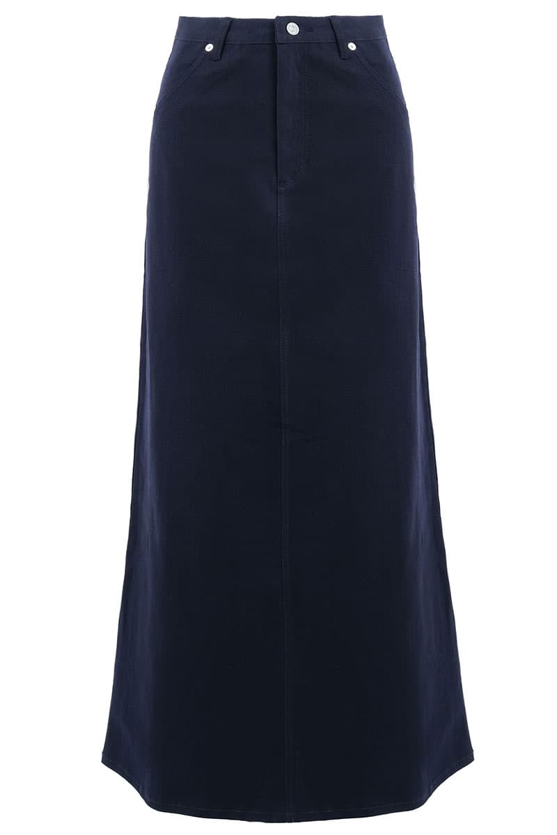 COTTON Reyyan A-line Denim Skirt 2.0 - Graphite Blue - Image 2