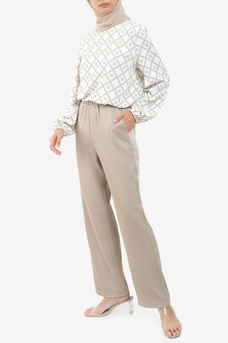 Daniyah Straight Cut Pants - Silver Sage - Image 3